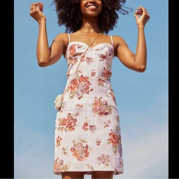 H&M X Brock Collection bustier floral mini dress - Picture 1 of 6